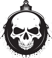 Ebon Skull Symbol Vector of the Damned Serpentine Sinister Black Skull Vector Art