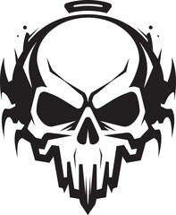 Sorcerys Gaze Sinister Skull Glyph Darkness Unveiled Black Skull Vector