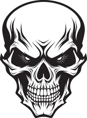 Enigmatic Descent Cryptic Skull Symbol Skeletal Whispers Haunting Vector Emblem