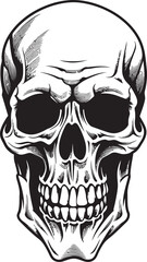 Ink Black Portrait A Ghostly Skull Mark Phantoms Charm A Haunting Vector Head