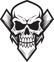 Cryptic Charm An Eerie Skull Symbol Serpentine Enigma A Sinister Vector