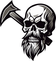 Sorcerers Glyph A Mystic Skull Icon Sinister Spell A Ghostly Vector Symbol