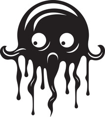 Ominous Slime Creature Vector Art of Horror Pitch Black Puddles An Intriguing Vector Logo