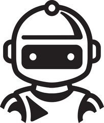 Shadowy Sentry A Stylish Mascot Logo Cosmic Cubot A Space Age Mascot Icon