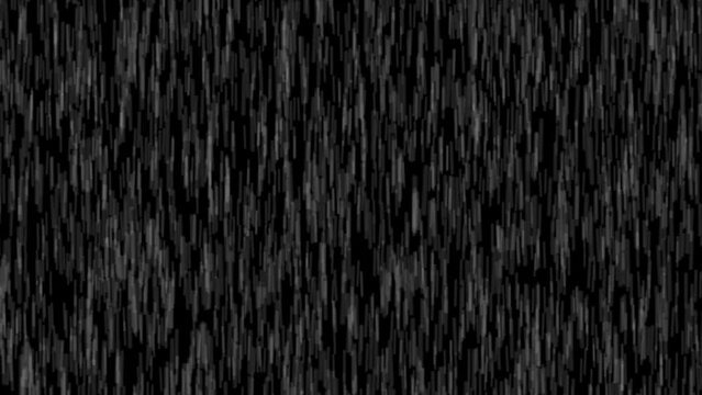 strong rainy weather motion graphic on black background footage