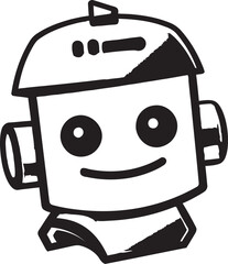 Epic Cyber Companion A Space Age Vector Logo Techno Trooper A Mini Robot Guardian