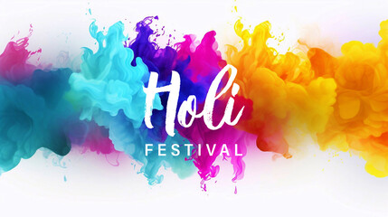 Happy Holi Festival Of Colors. Illustration Of Colorful Gulal For Holi. Indian Festival
