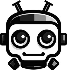 Cosmic Cubot Space Age Mini Robot Icon Digital Dynamo A Compact Vector Mascot