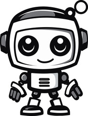 Robo Rascal Space Age Vector Robot Symbol Mystical Microbot A Black Vector Mascot