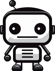Ebon Mini Mech A Stylish Robot Logo in Vector Cosmic Scout The Futuristic Mascot Icon