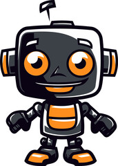 Tiny Tech Titan A Futuristic Robot Emblem Gizmo Gladiator The Stylish Miniature Robot Icon