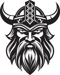 Raiders of the Fjord A Viking Mascot in Vector The Helm of Helmets A Viking Guardian Icon