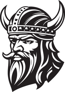 Raiders of the Fjord A Viking Mascot in Vector The Helm of Helmets A Viking Guardian Icon