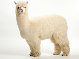 close up of a white alpaca