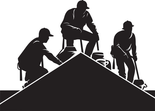 High Above A Roofing Professionals Symbol A Frame Ace A Stylish Roof Worker Icon