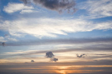 Beautiful, colorful clouds at sunset sky