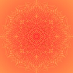 Mandala design in orange background