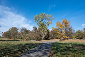 Autumn view of South Park in city of Sofia, Bulgaria