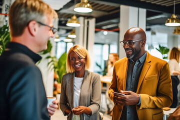 Multi-Ethnic Business People Engaged in Informative and Collaborative Conversations