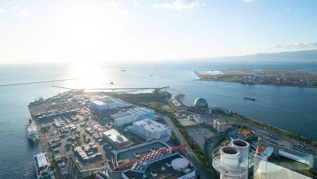 大阪湾タイムラプス 物流基地
