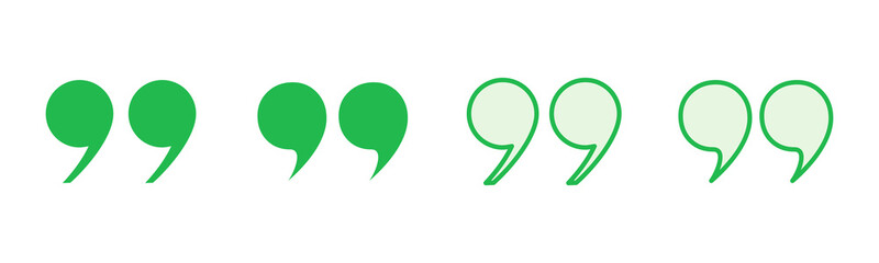 Quote icon set. Quotation mark symbol.