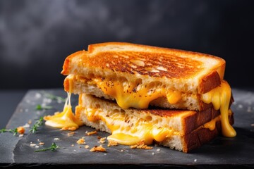 Grilled cheese on concrete background
