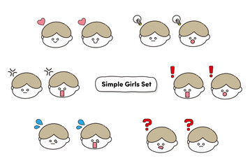 シンプル表情セット（女の子）
