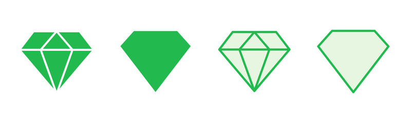 Diamond icon set. diamond gems vector icon.