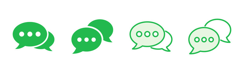 Chat icon set. speech bubble icon. comment icon vector. message. contact us - obrazy, fototapety, plakaty