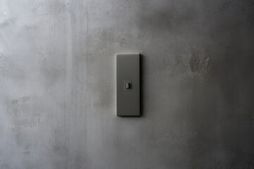 Metallic handle next to door gray textured wall s light switch