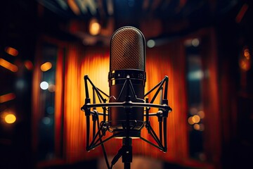 Studio recording microphone - obrazy, fototapety, plakaty