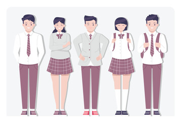 Student wearing uniform concept illustration