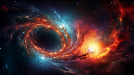 momentous birth of a planet within a swirling nebula - obrazy, fototapety, plakaty