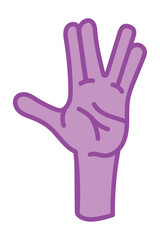 Obraz premium vulcan salute in pink hand