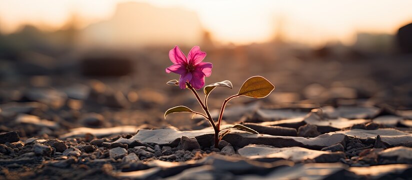 Ground Level Plant With A Pink Hue