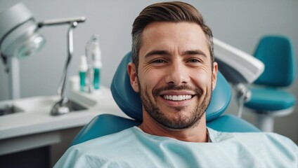 Dental Care: Adult Man at the Dentist's Office