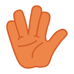 vulcan salute in orange hand