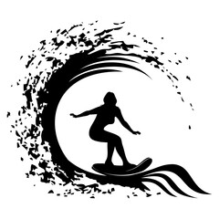 silhouette of a surfer