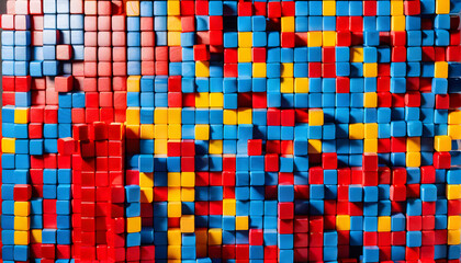 Fototapeta premium colored wooden cubes