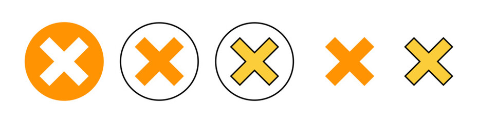 Obraz premium Close icon set for web and mobile app. Delete sign and symbol. cross sign