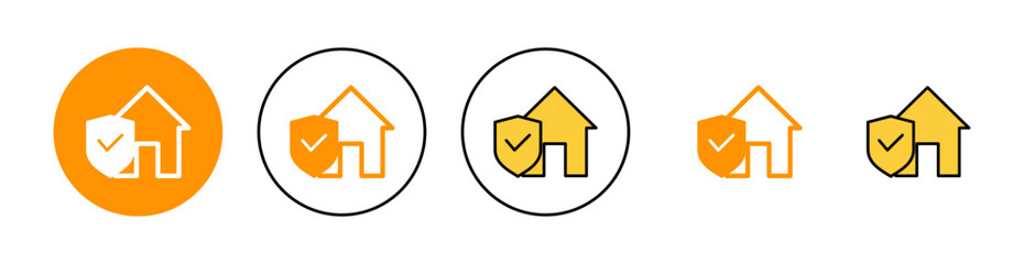home insurance icon set  for web and mobile app. home protection sign and symbol