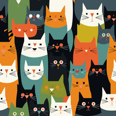seamless pattern with cats