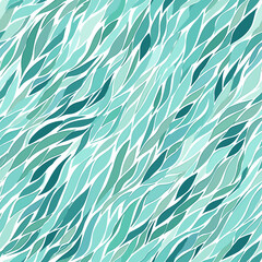 seamless pattern with waves, leaves 