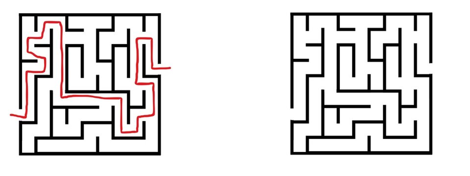 maze or labyrinth game way, square maze , logic game for children