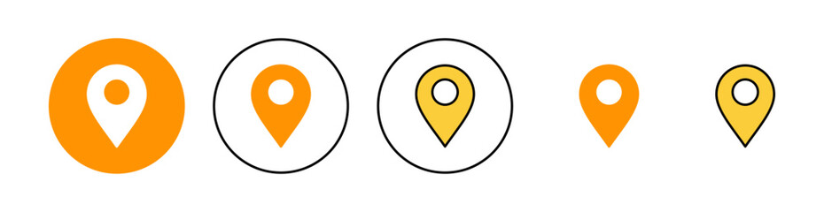 Pin icon set for web and mobile app. Location sign and symbol. destination icon. map pin