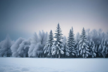 Fototapeta premium Snow covered trees