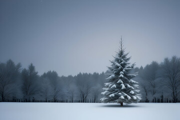 Fototapeta na wymiar Snow covered trees