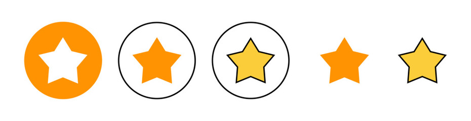 Star Icon set for web and mobile app. rating sign and symbol. favourite star icon