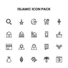 Islamic Thin Outline icon pack