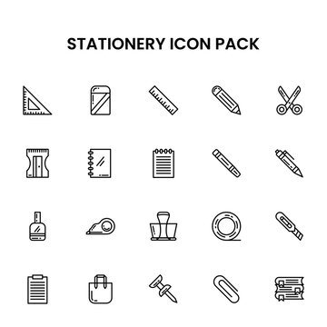 Stationery Thin Outline icon pack